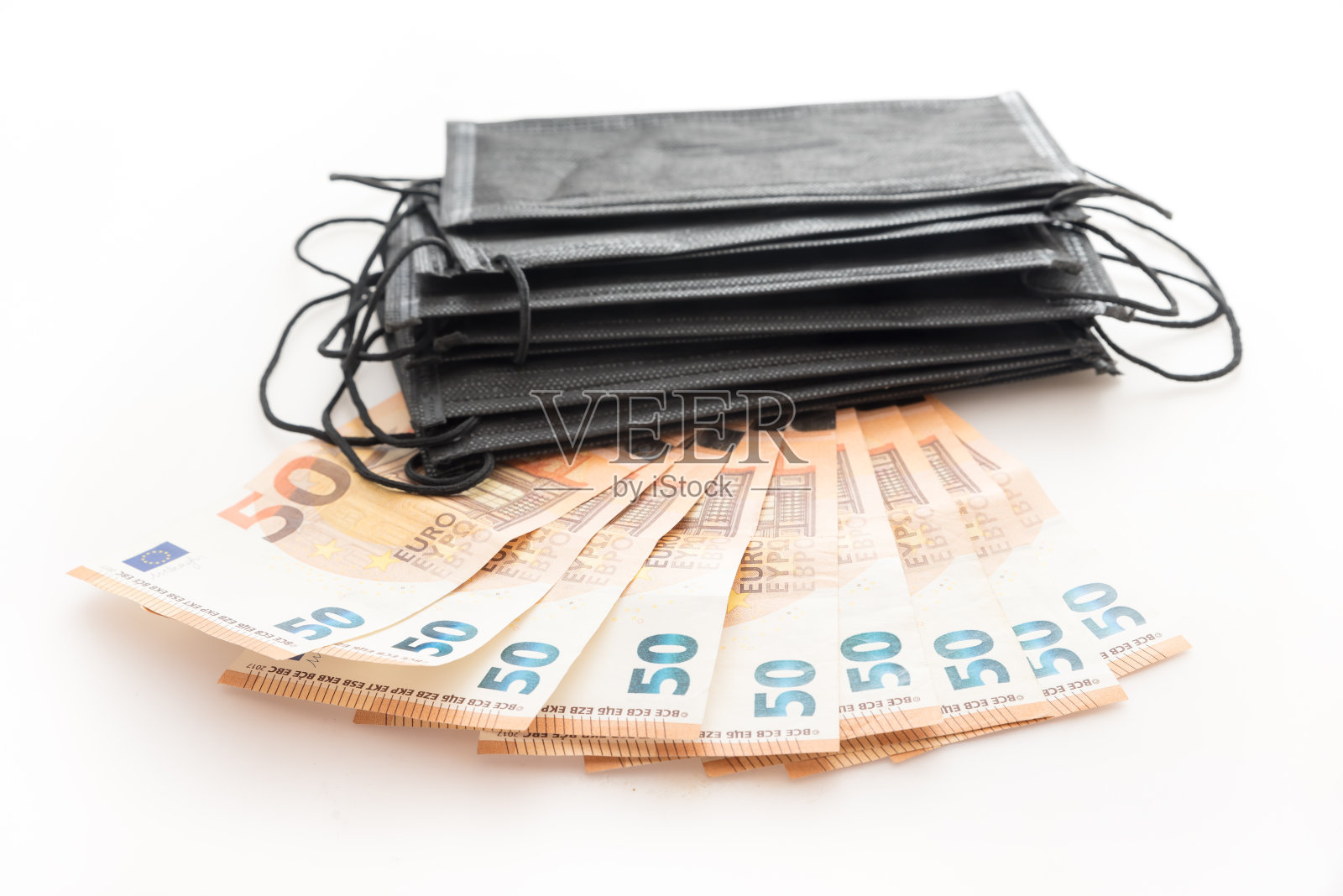 2019冠状病毒病口罩和资金照片摄影图片