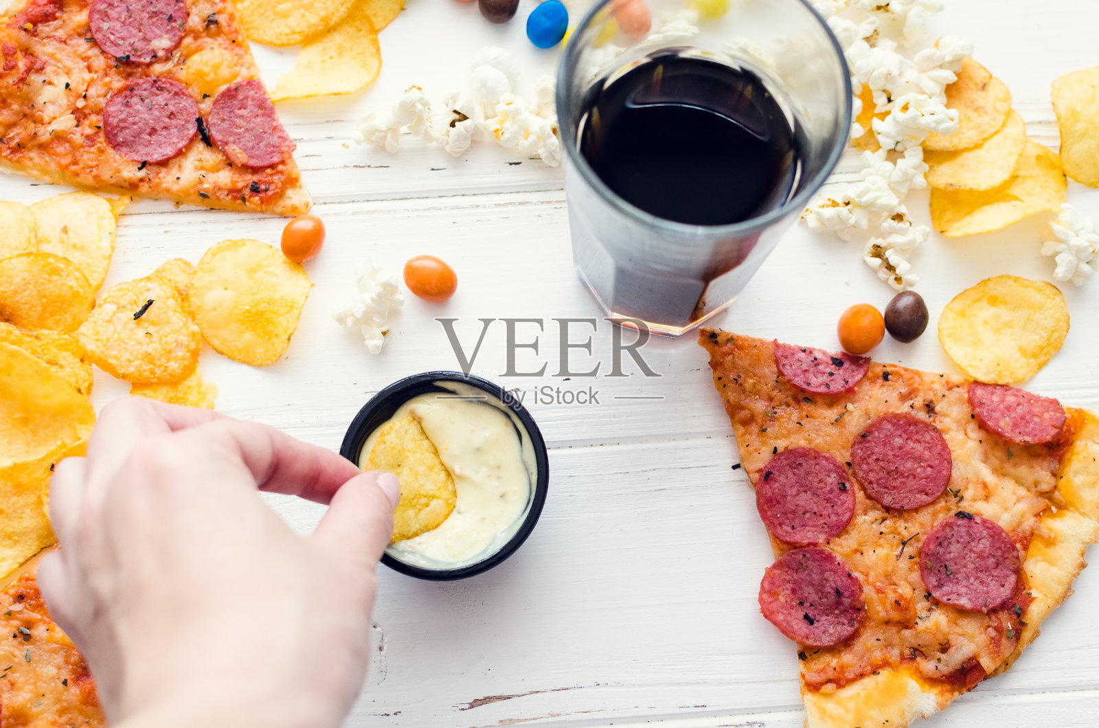 快餐和不健康的饮食观念照片摄影图片