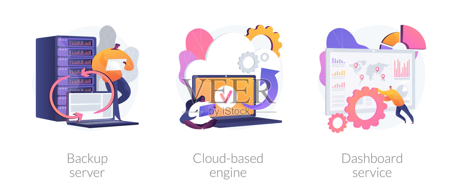 数据处理和恢复概念图标素材