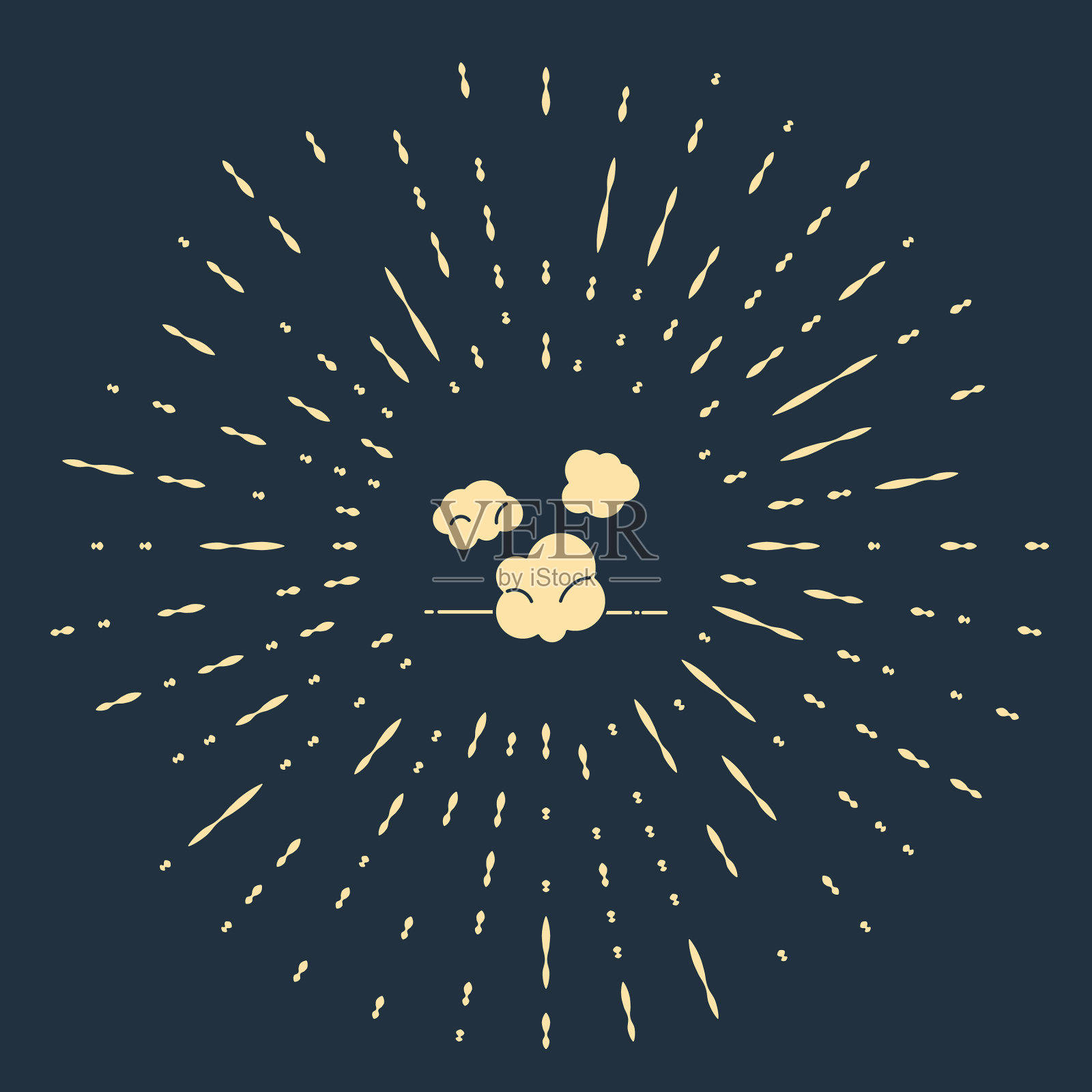 米色尘埃图标孤立在蓝色背景插画图片素材