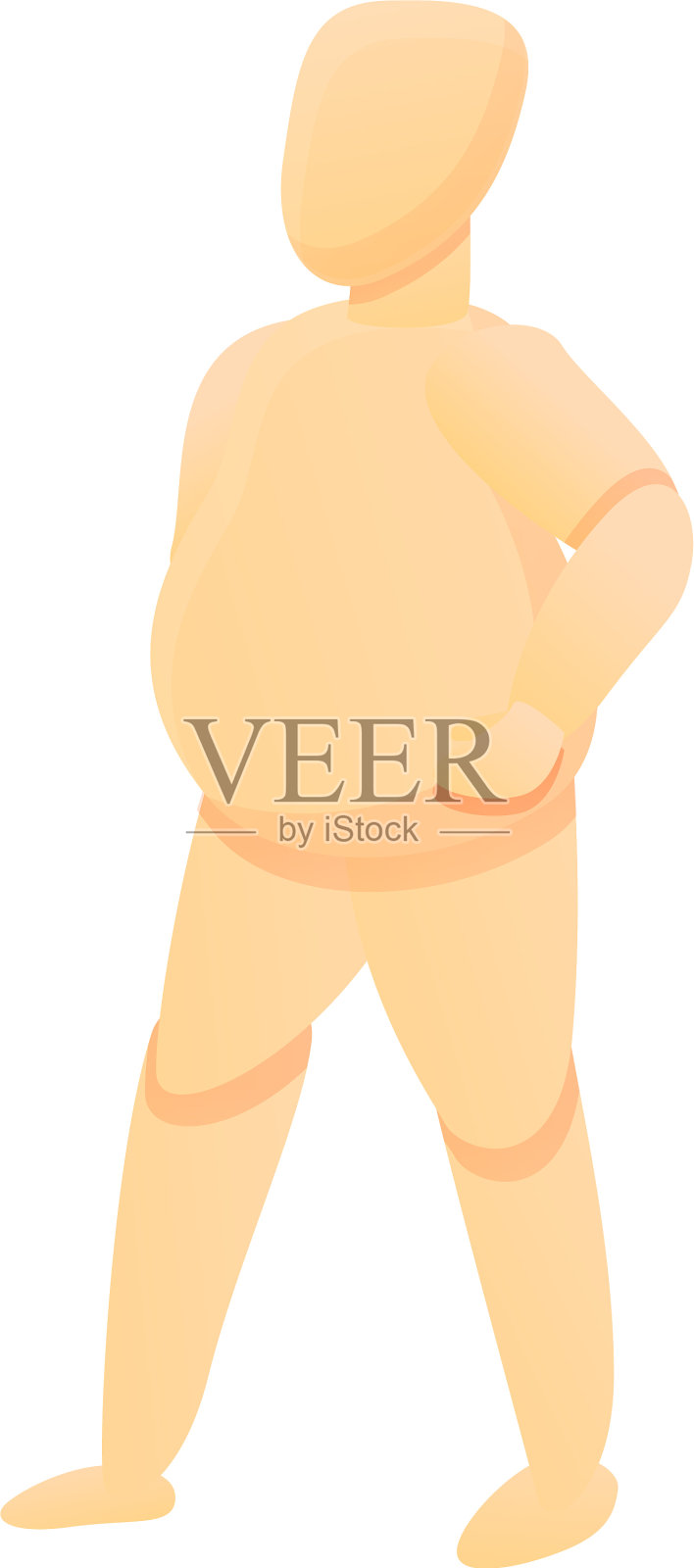 人形模特站立图标卡通风格设计元素图片