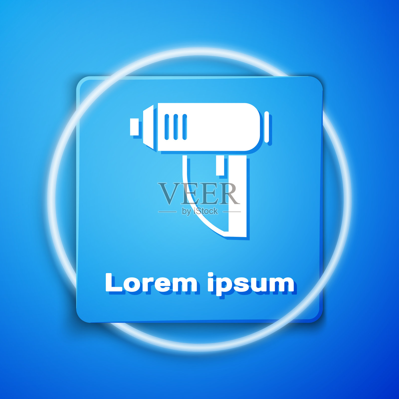 白色电气工业烘干机图标隔离插画图片素材