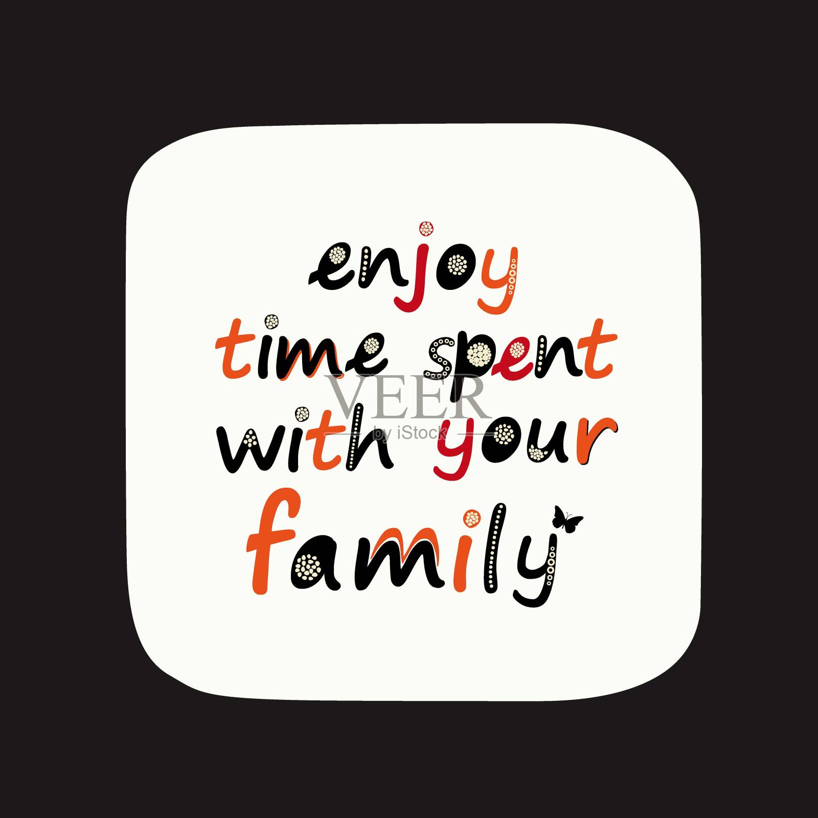 享受与家人共度时光的手绘信件插画图片素材