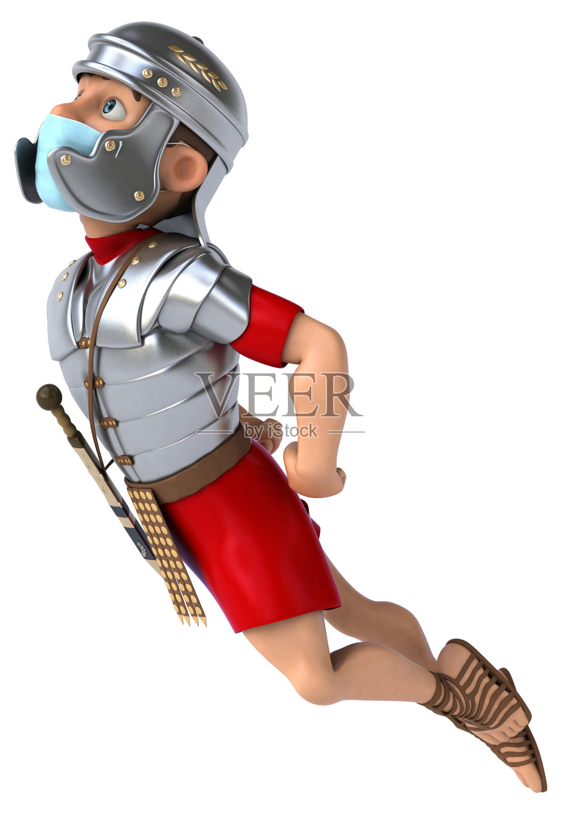 一个带面具的卡通人物的3D插图照片摄影图片