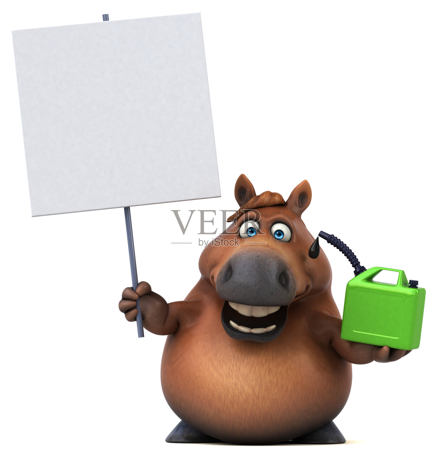 有趣的马- 3D插图照片摄影图片