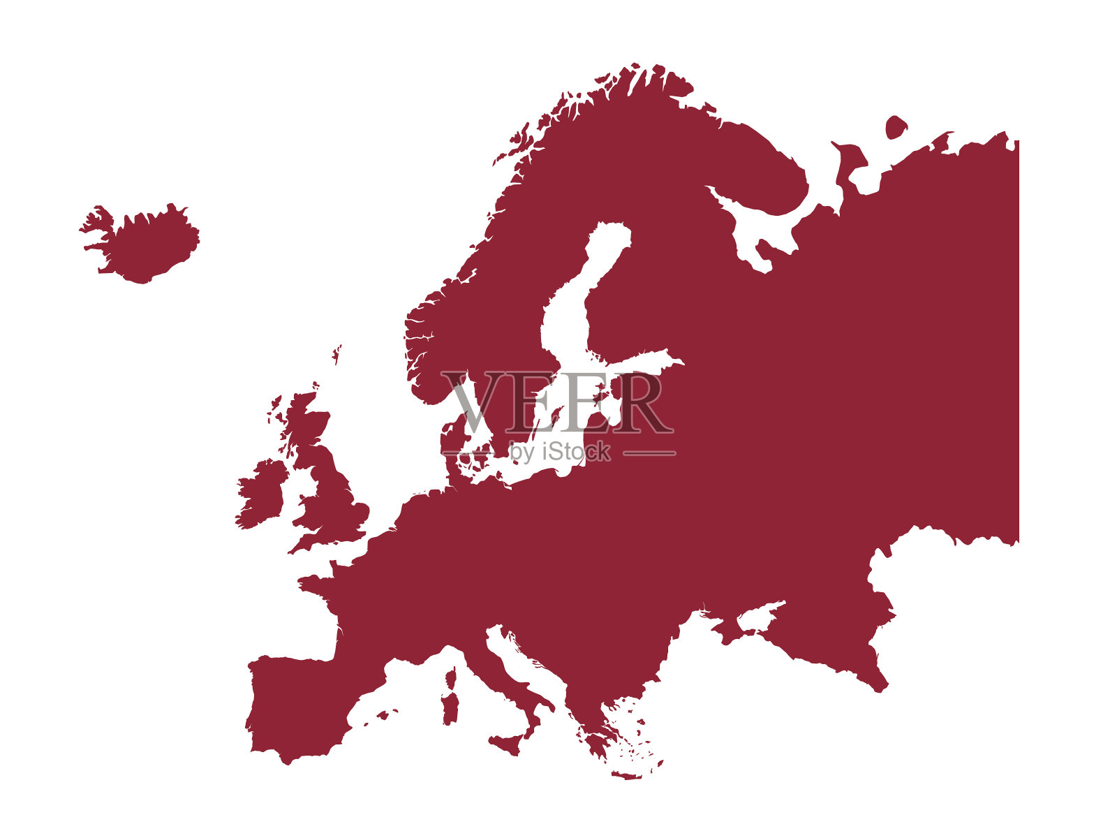 欧洲大陆的地图插画图片素材