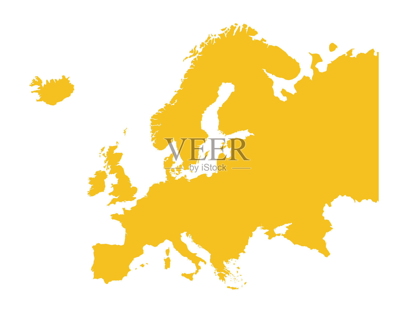 欧洲大陆的地图插画图片素材
