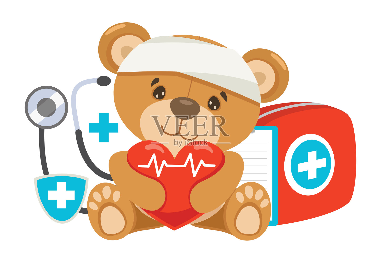 儿童CPR急救概念插画图片素材