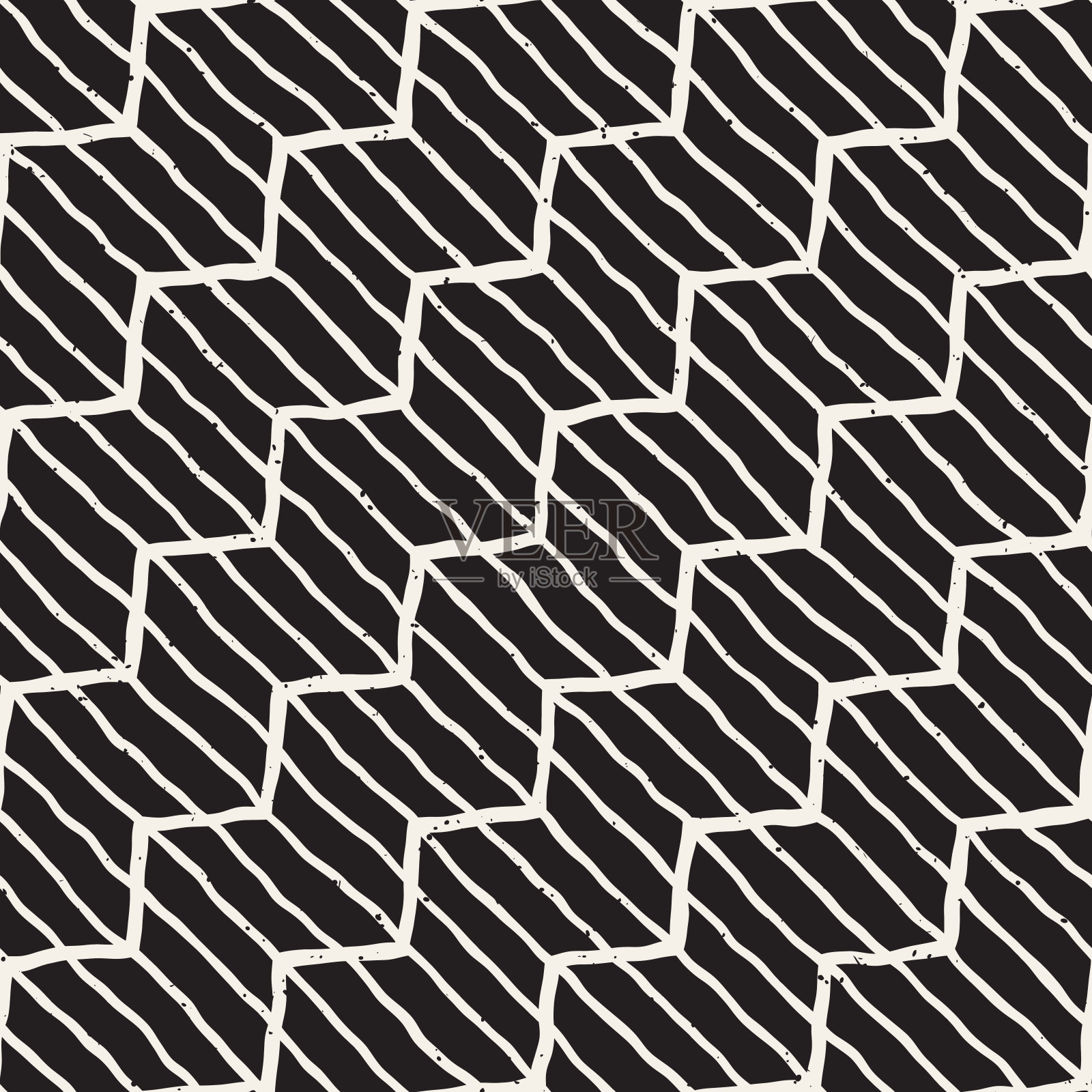 简单的墨水几何图案。黑白笔画背景。手绘墨水纹理为您的设计插画图片素材