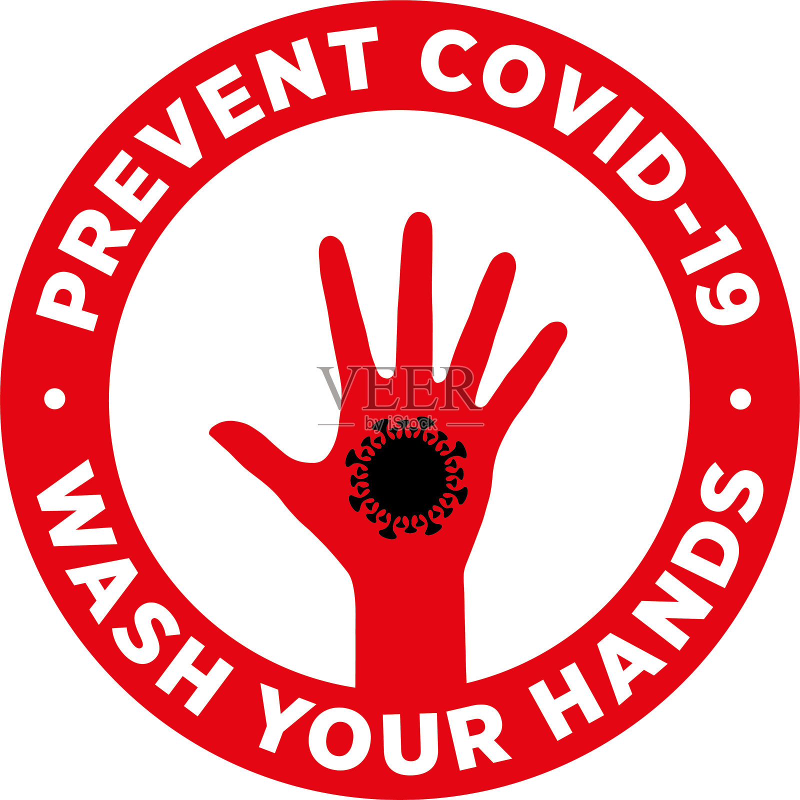 勤洗手，预防COVID-19插画图片素材