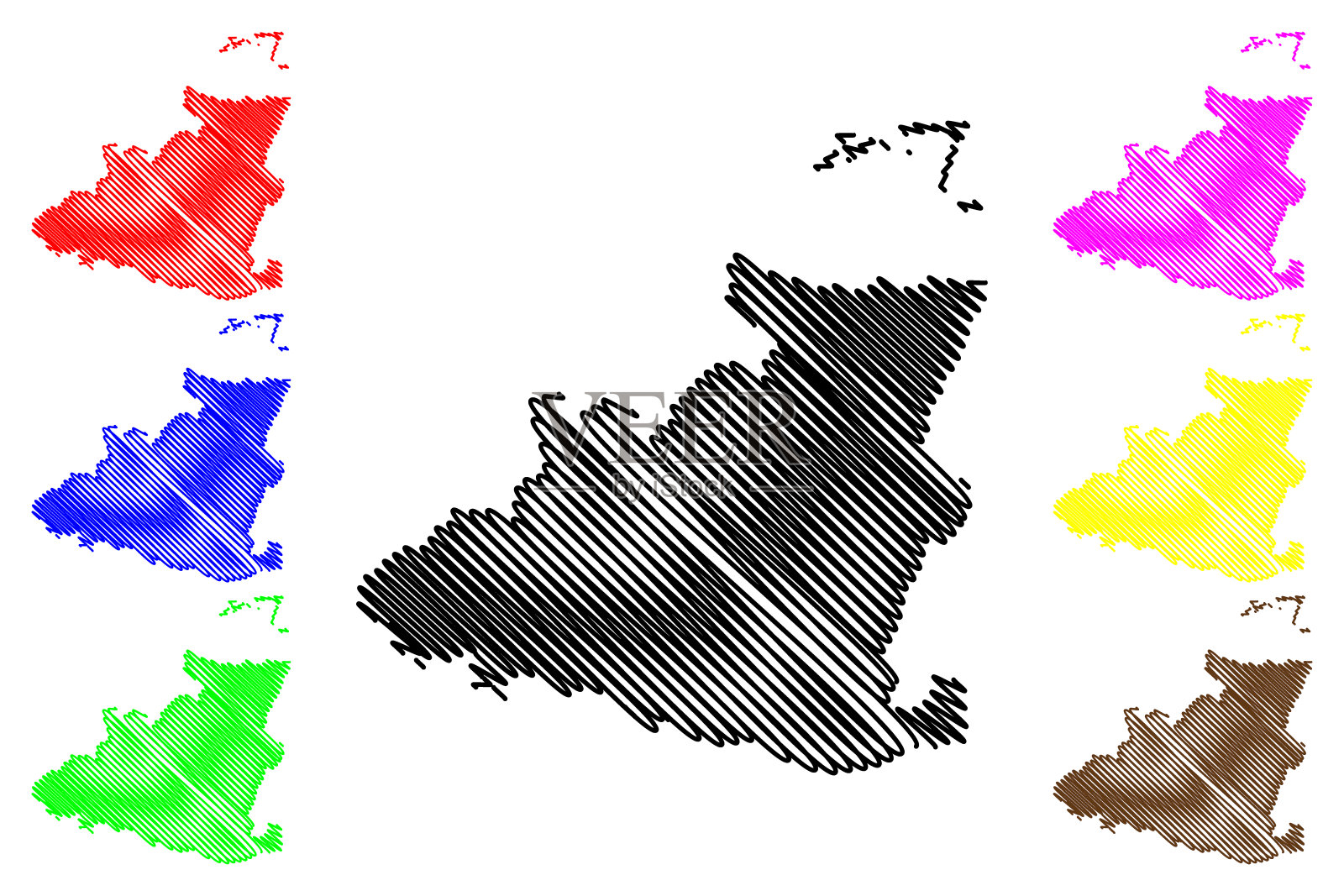 圣灵省地图插画图片素材