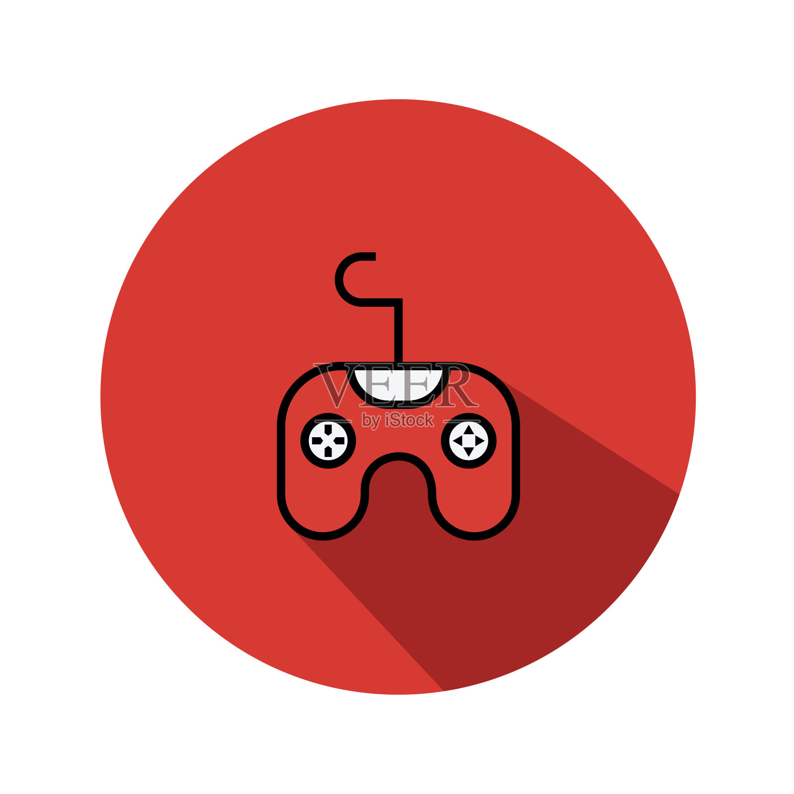 红色喜悦贴纸填充矢量图标- UI图标矢量插画图片素材