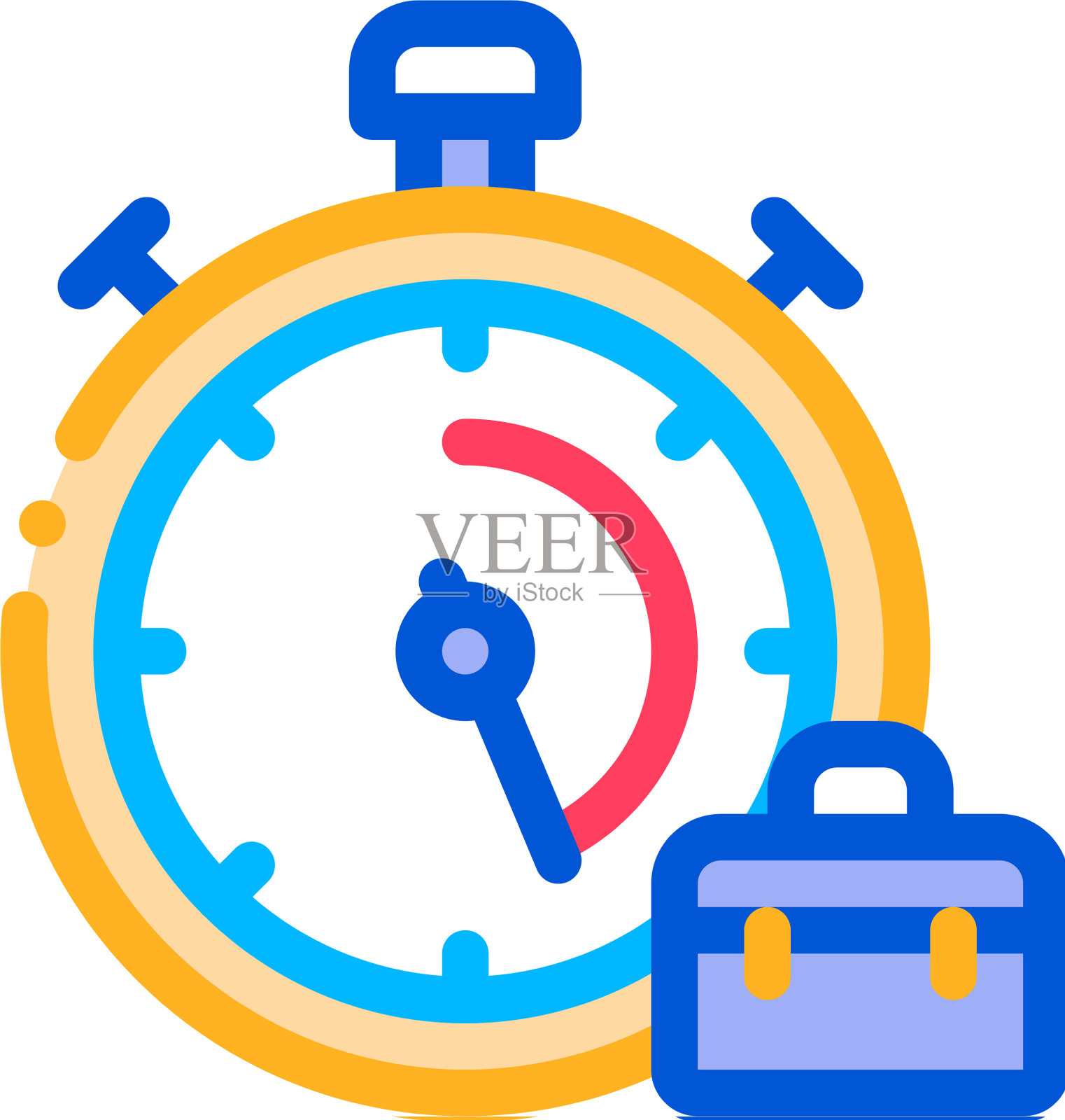 秒表和手提箱的敏捷元素图标设计元素图片