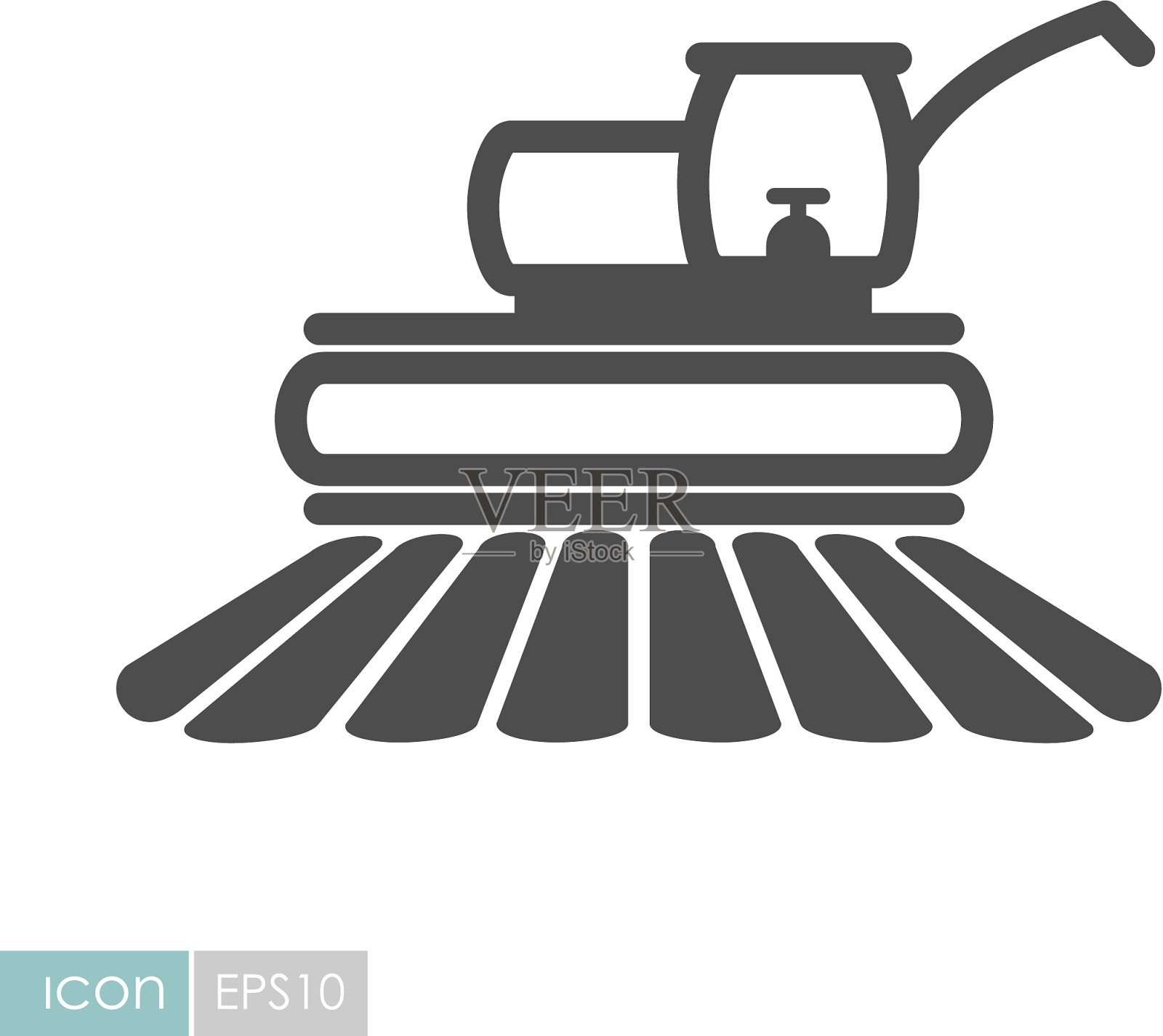 联合收割机平面图标设计元素图片