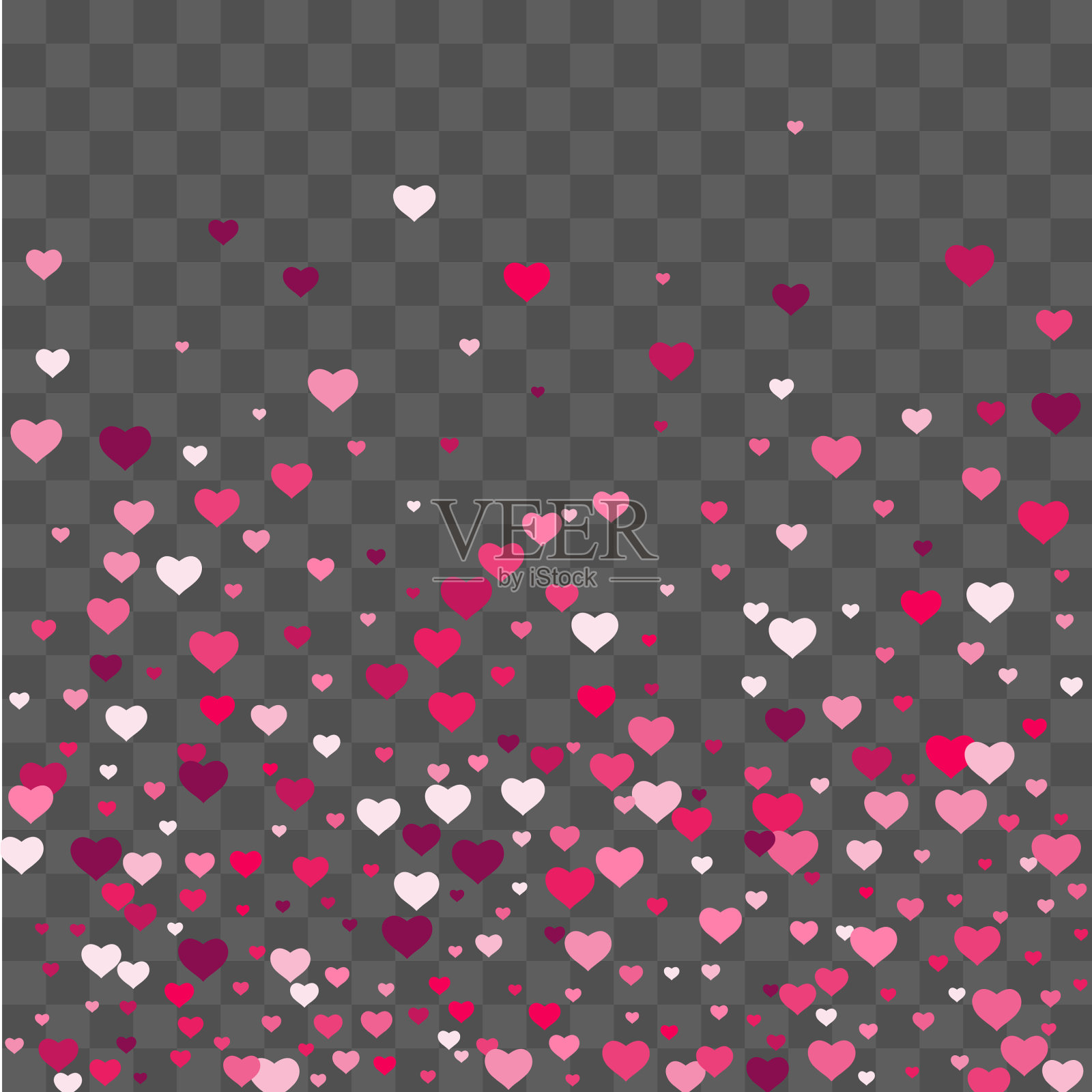 心形五彩纸屑美丽地落在背景上插画图片素材