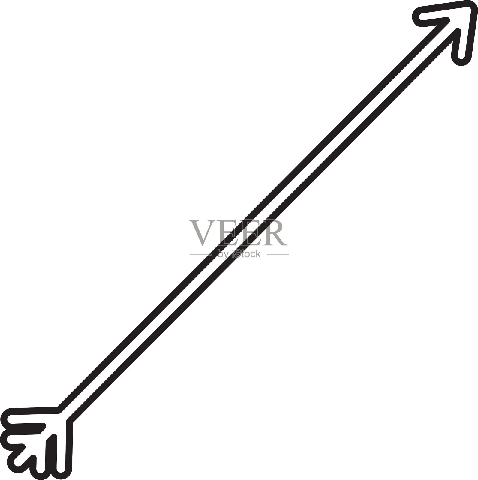 孤立的弓箭头设计元素图片