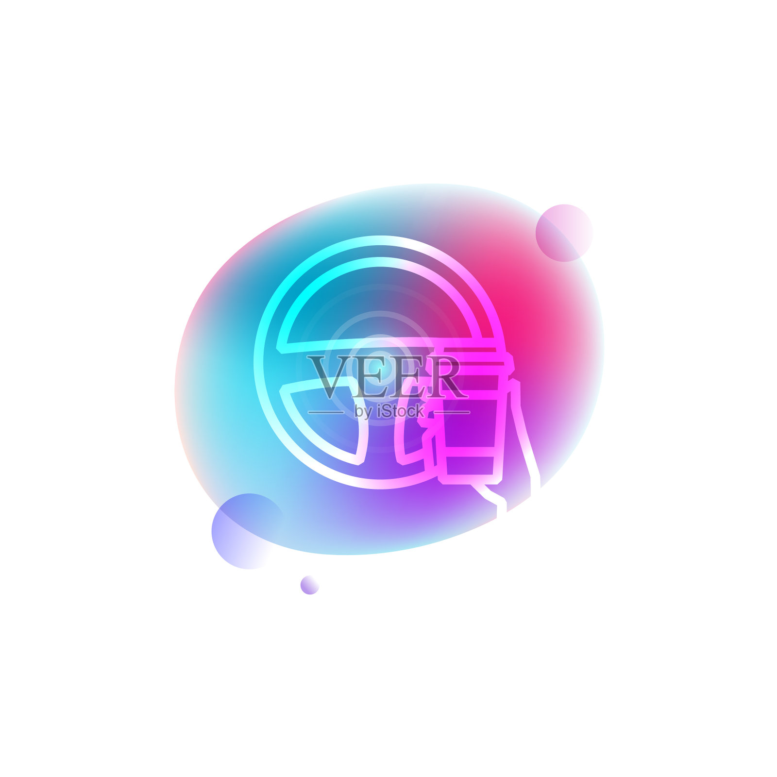 自动驾驶汽车霓虹图标设计元素图片