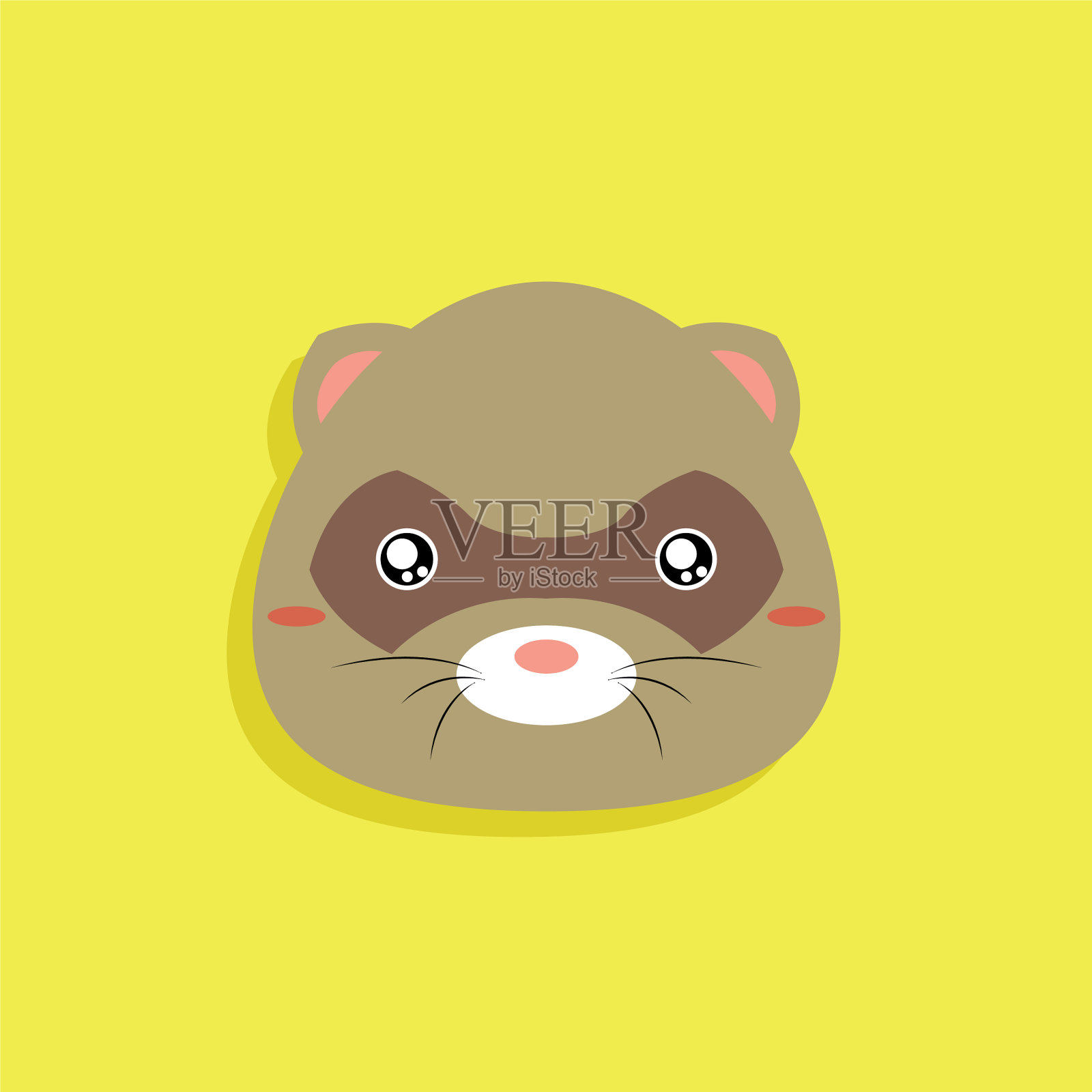 卡通负鼠的脸插画图片素材
