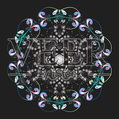 图案与雪花圣诞抽象插画图片素材