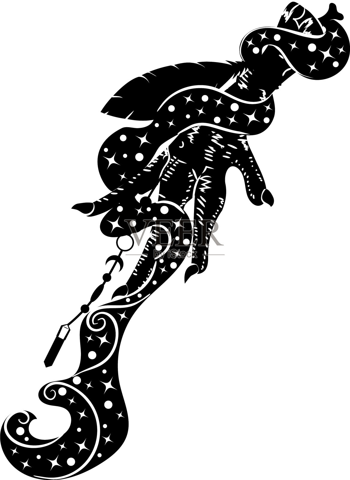 黑色的鸡腿设计元素图片