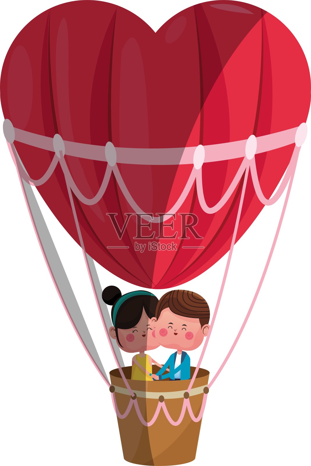 可爱的情侣相爱插画图片素材