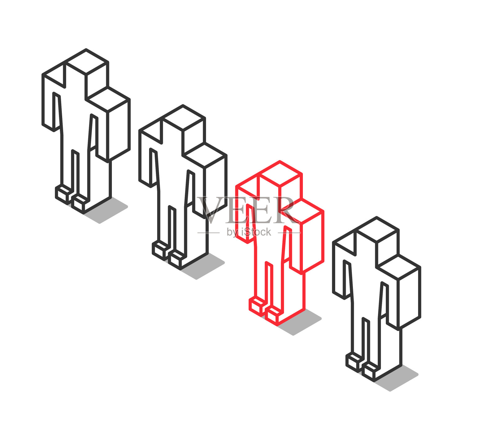 等距轮廓独特的人设计元素图片