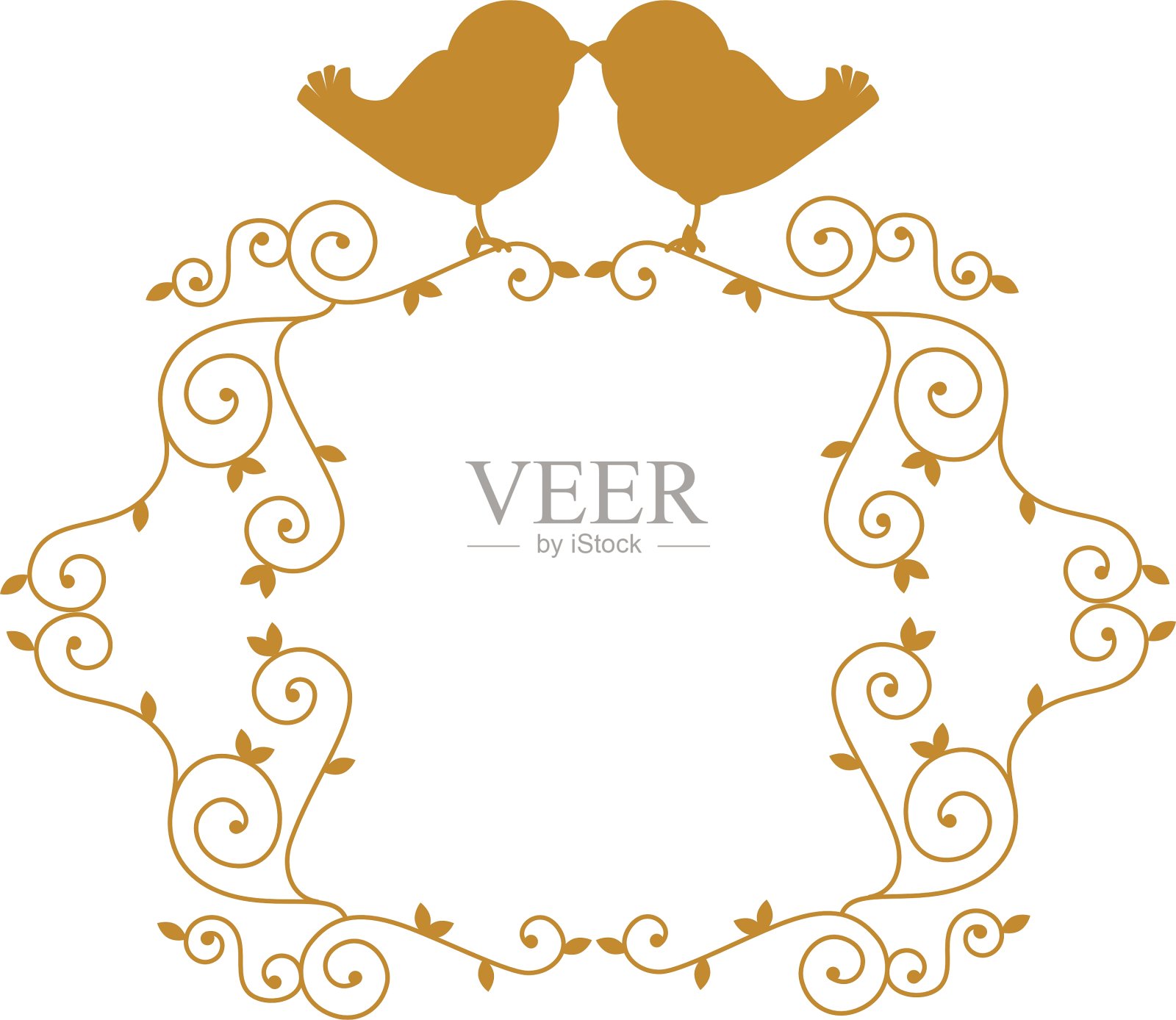 小鸟浪漫卡片图标插画图片素材