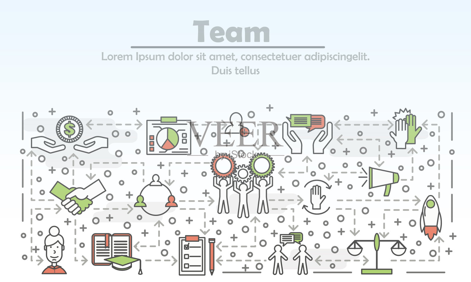 细线美术团队海报横幅模板插画图片素材