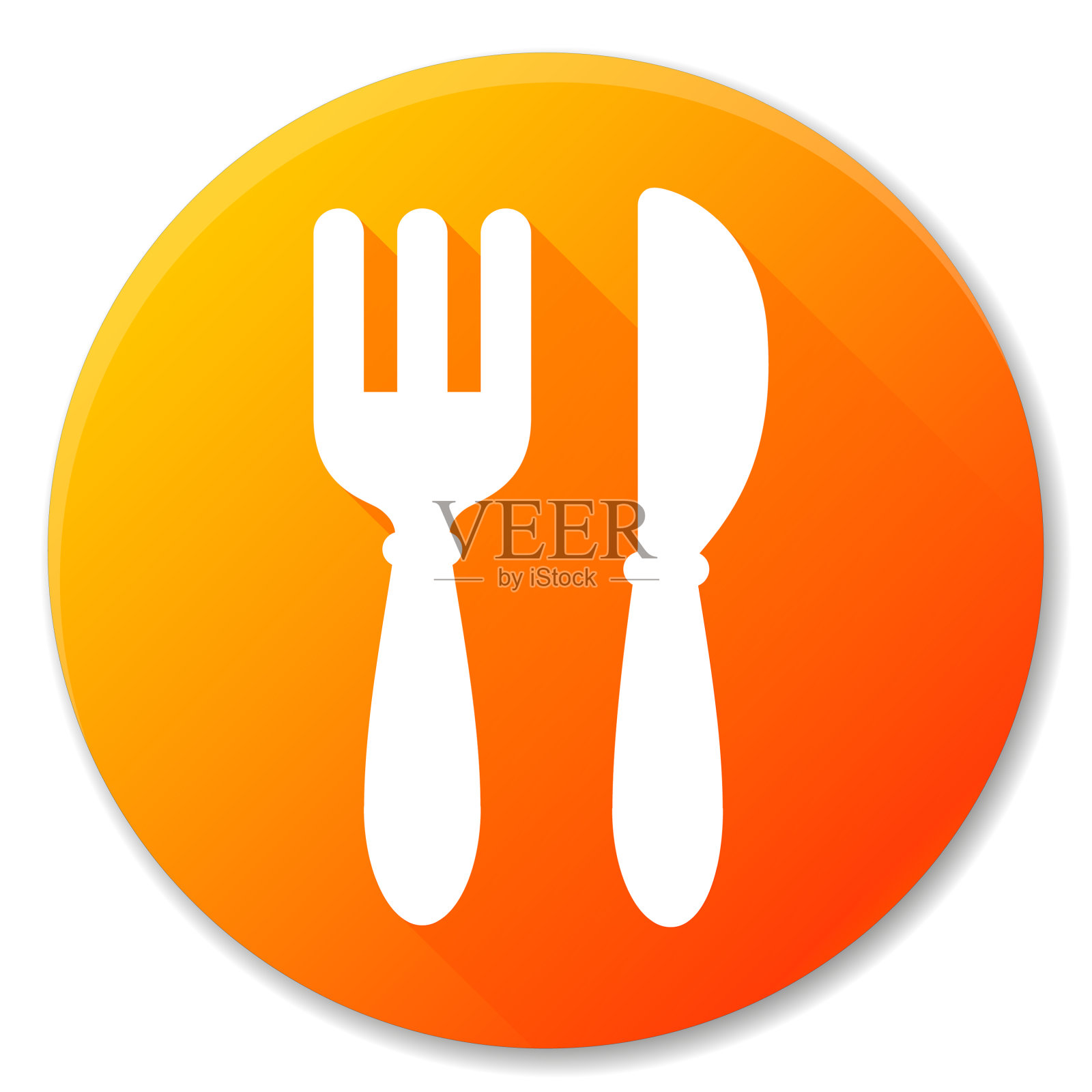 餐厅橙色圆形图标设计图标素材