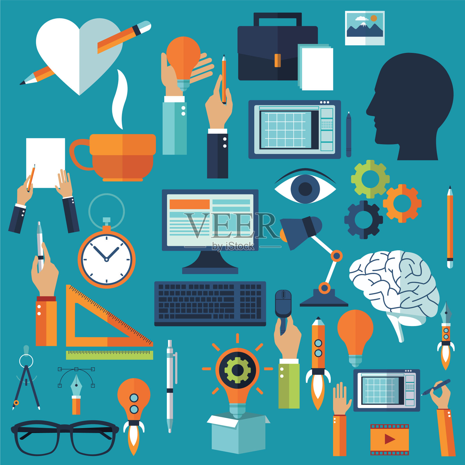 多媒体创意插画图片素材