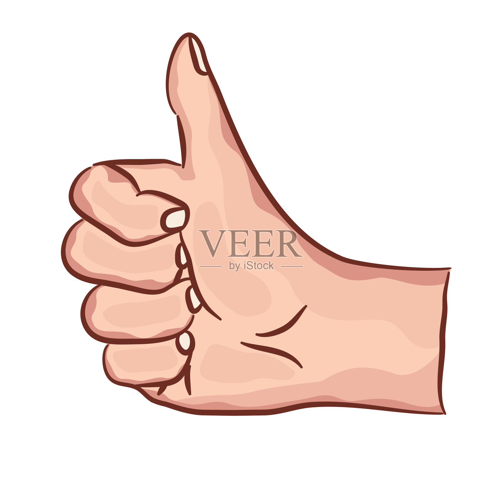 手显示符号，如做拇指向上的手势设计元素图片