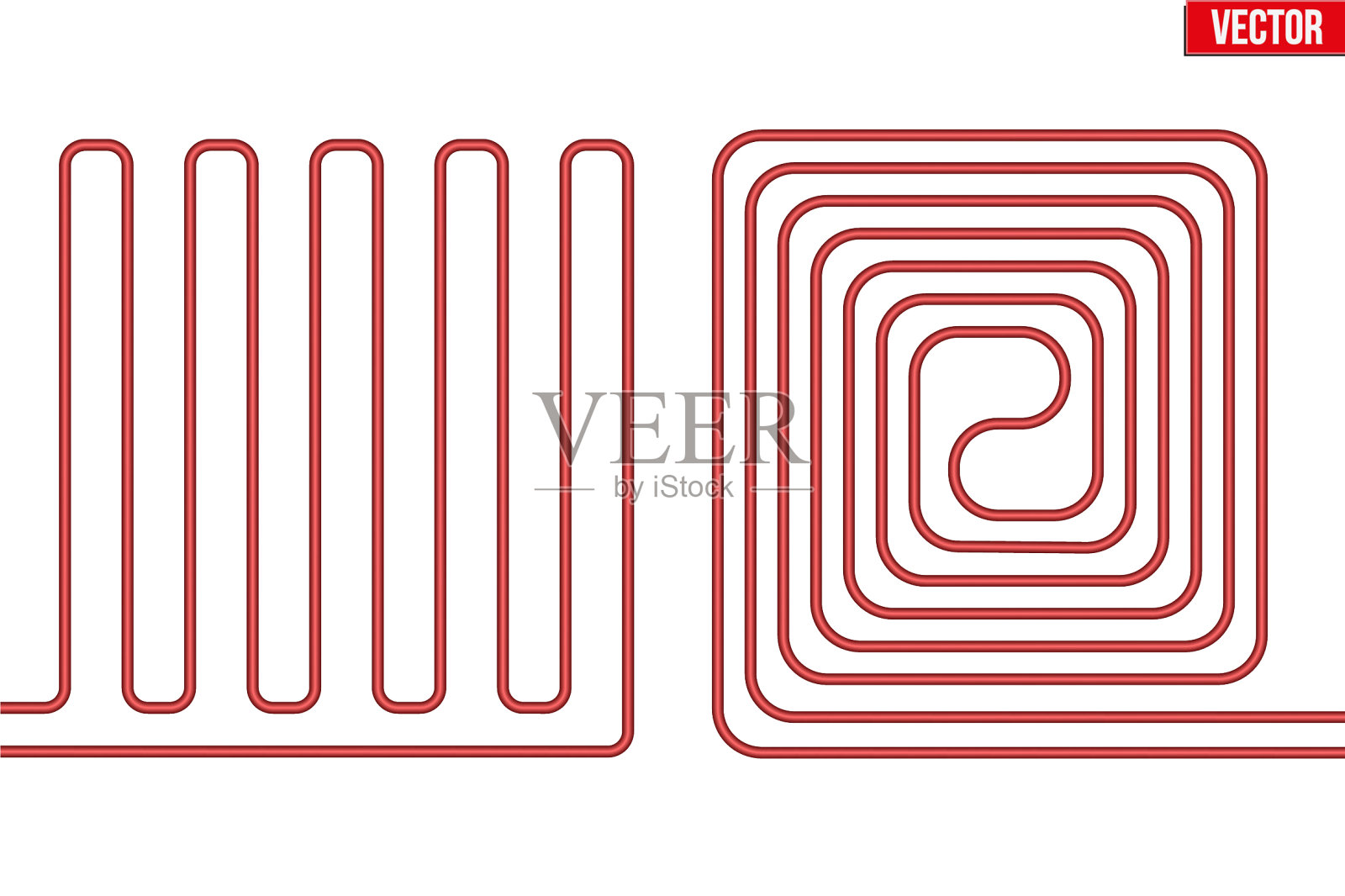 地板下供暖系统插画图片素材