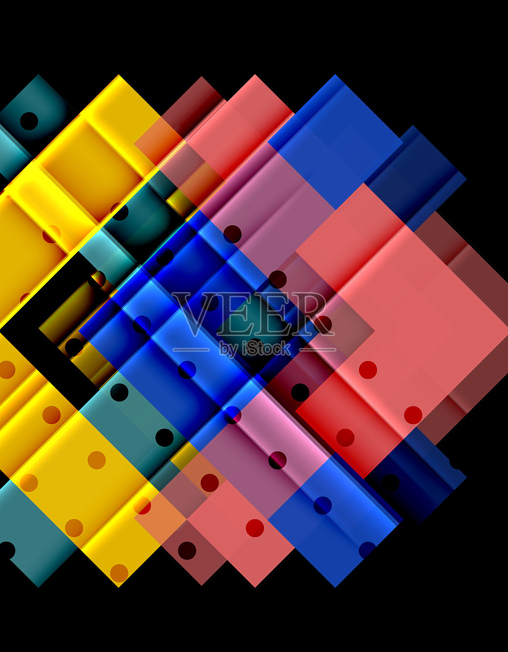 黑色背景上的彩色箭头插画图片素材