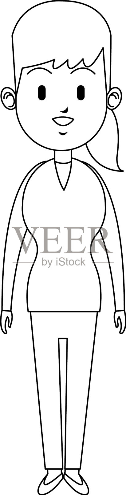 快乐女人图标形象插画图片素材