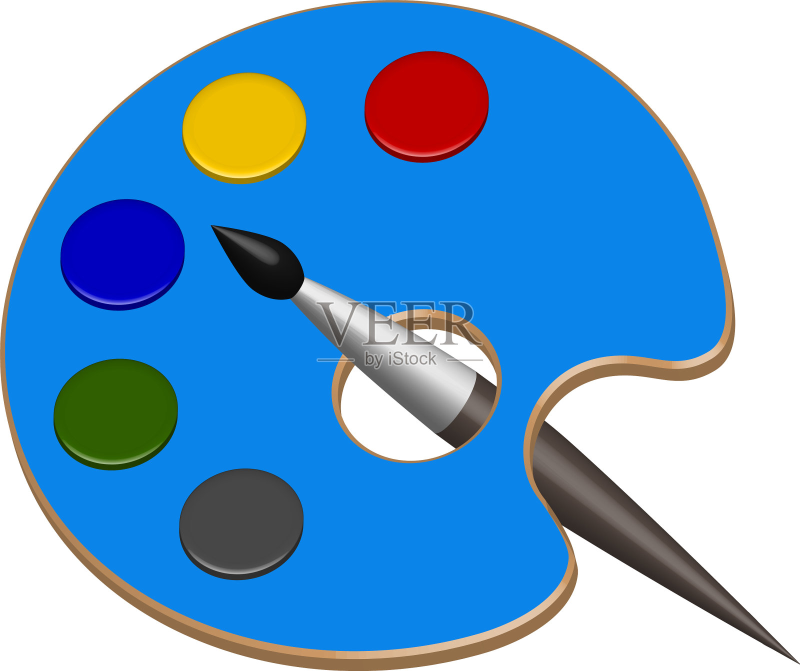 调色板与油漆和画笔设计元素图片