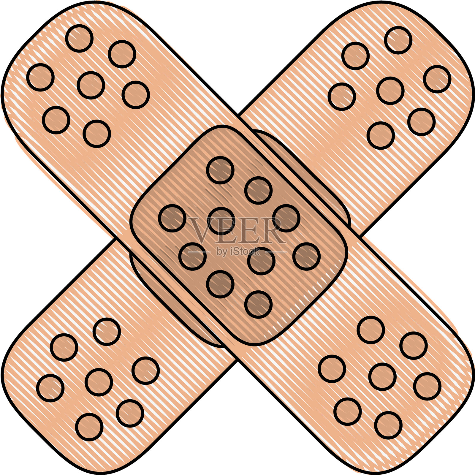 绷带交叉符号插画图片素材