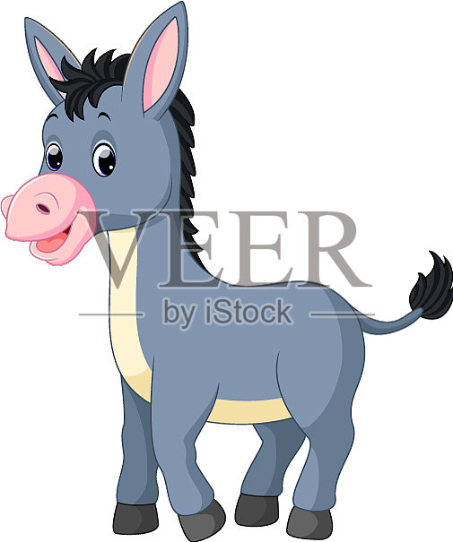 卡通驴插画图片素材