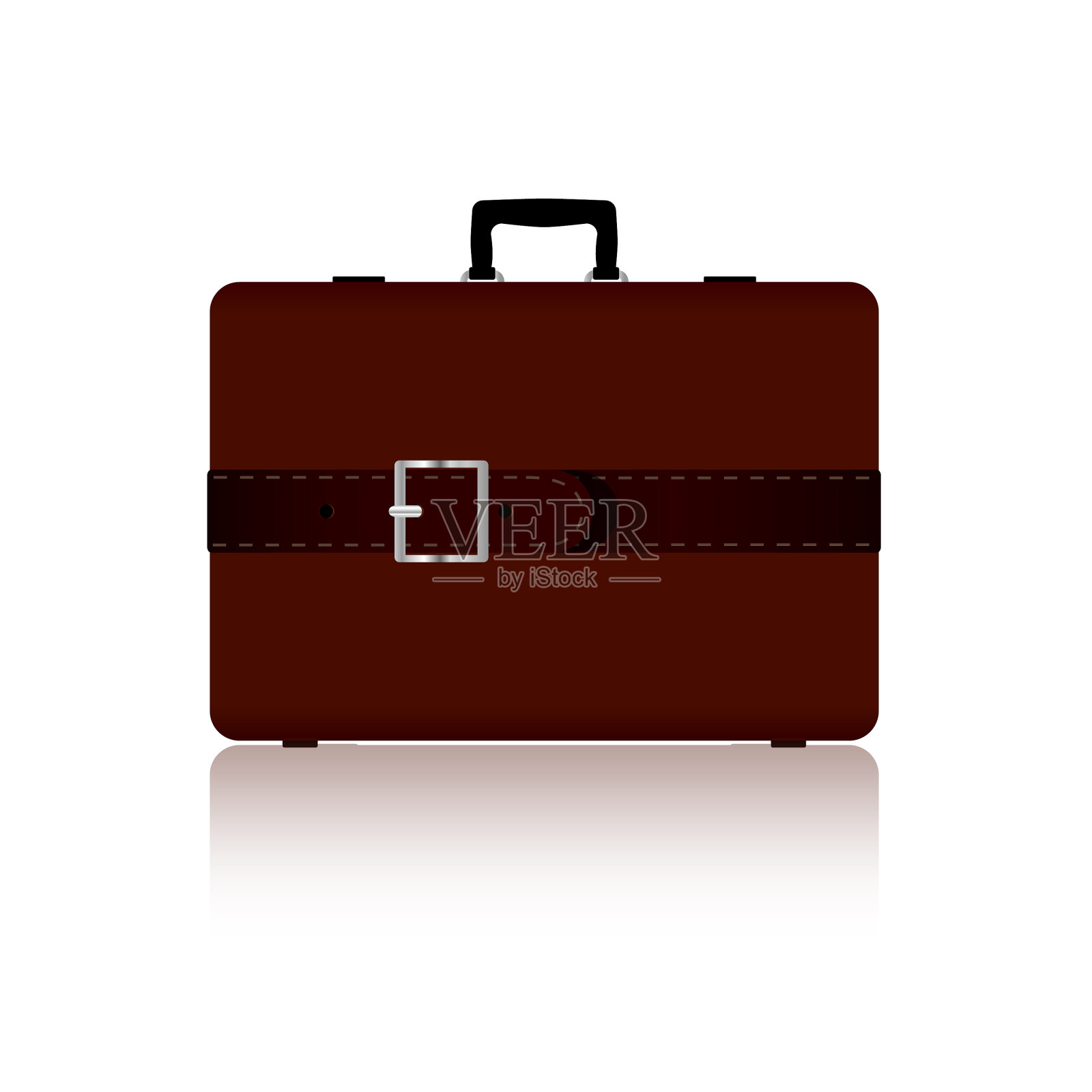 带棕色三种不同颜色的旅行袋插画图片素材