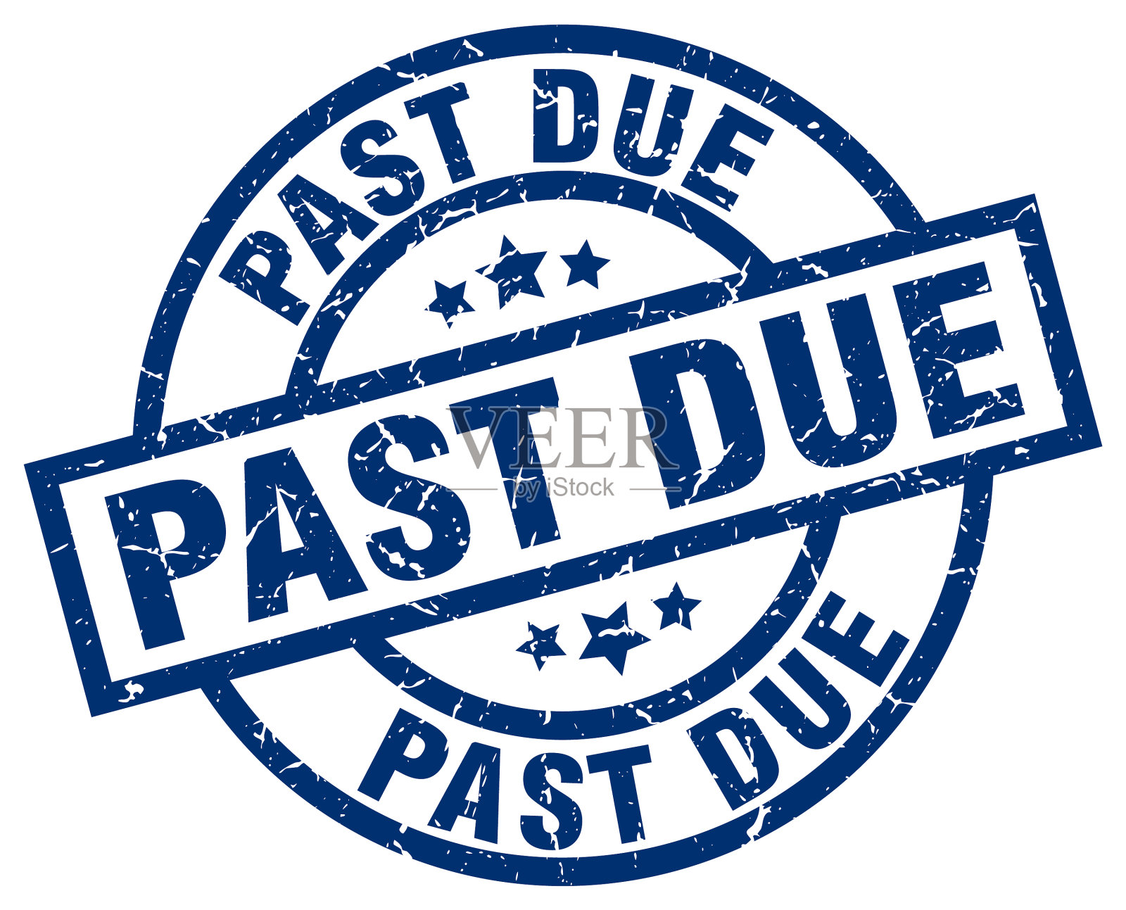 过期的蓝色圆形垃圾邮票插画图片素材