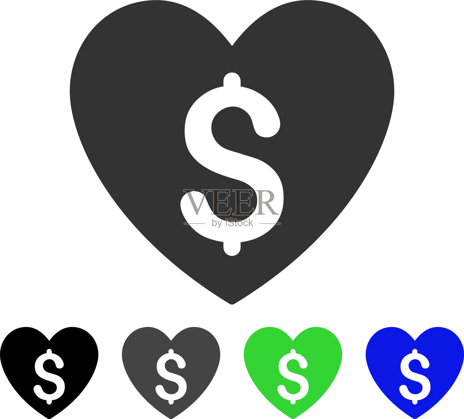 付费爱平面图标插画图片素材