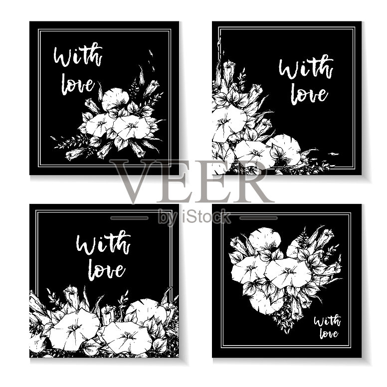 复古复古的明信片或名片插画图片素材