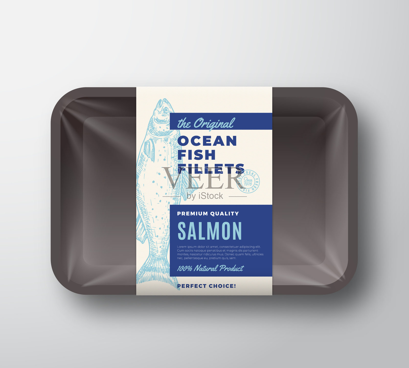 原始的鱼排抽象插画图片素材