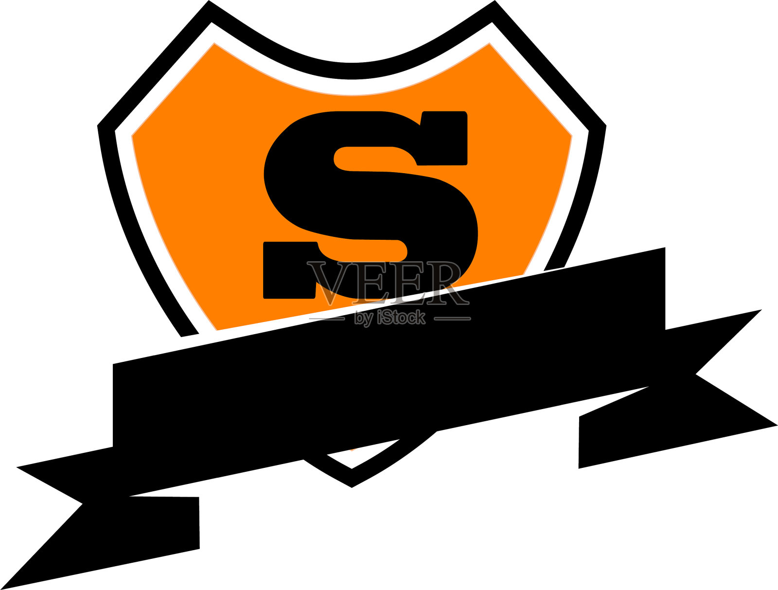 盾牌缎带字母设计元素图片