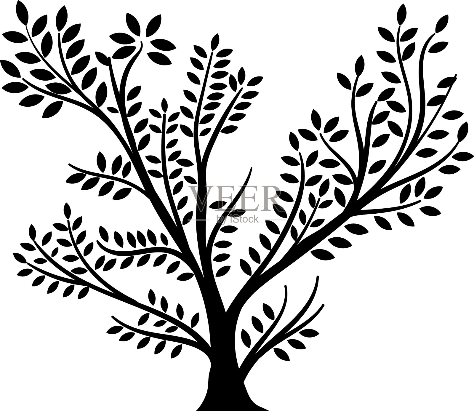 整个黑树设计元素图片