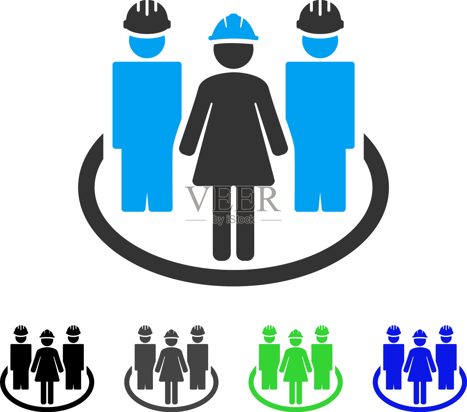 员工社会关系平面图标插画图片素材