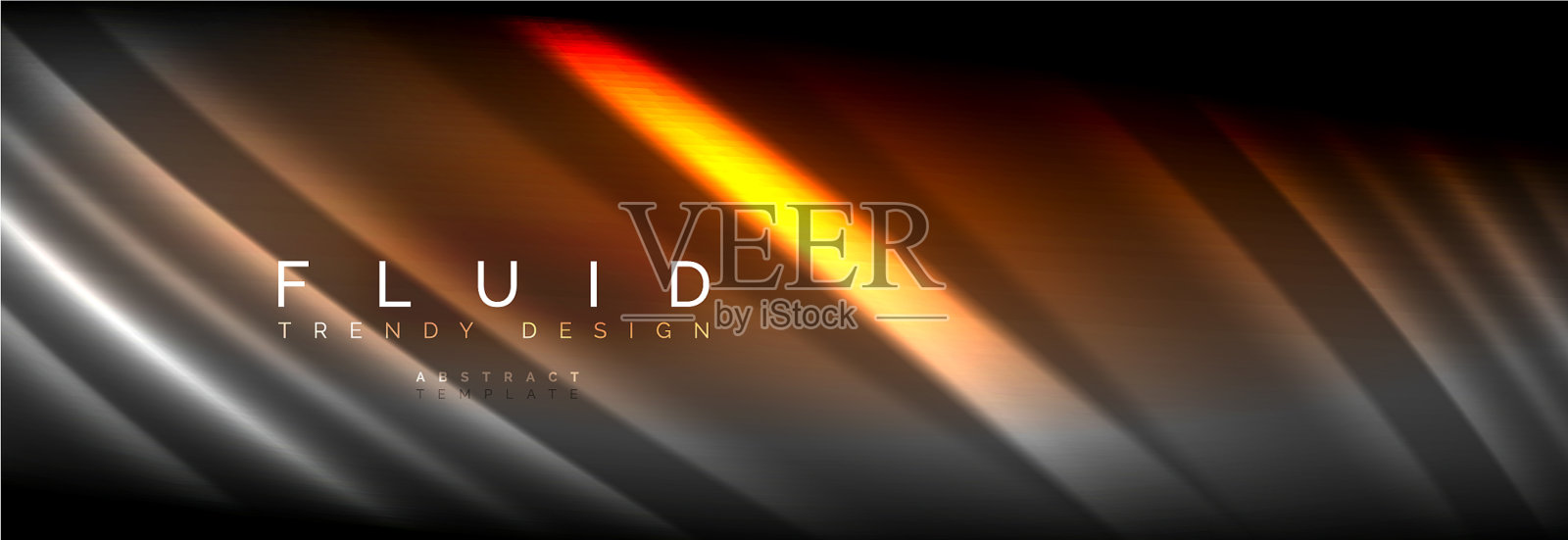 霓虹发光的流体波线魔法能量空间插画图片素材