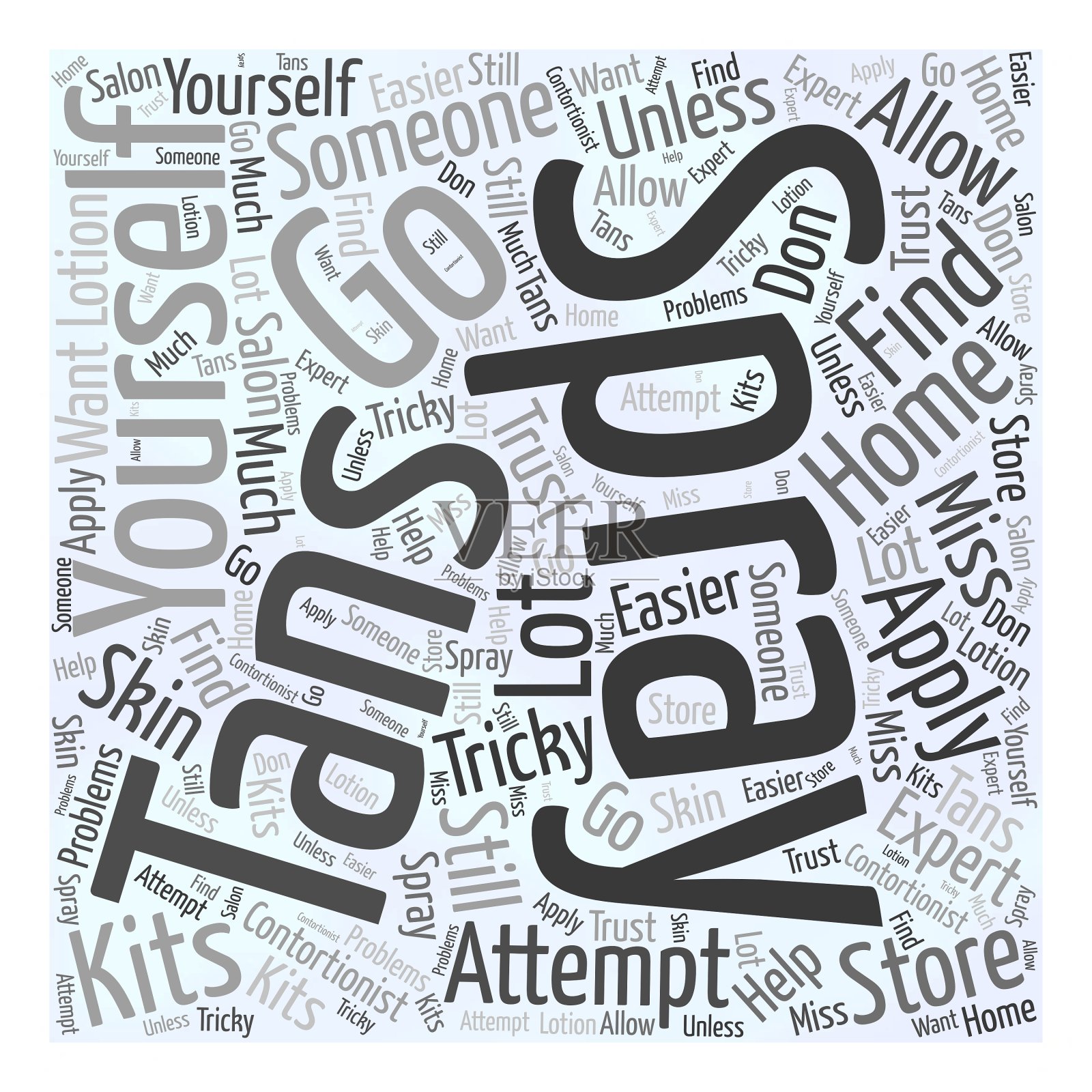 喷雾晒黑字云概念插画图片素材