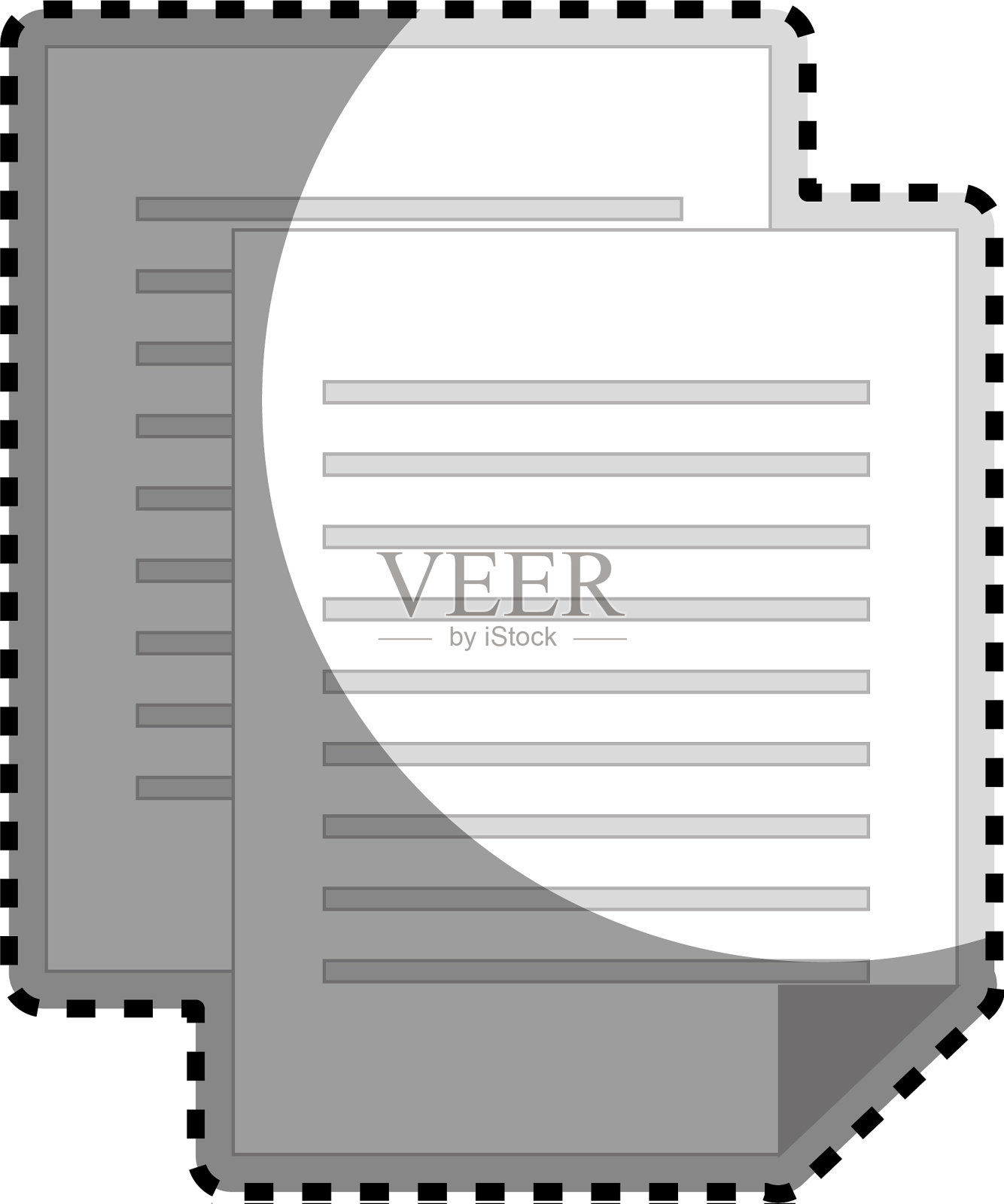 粘贴灰度剪影与文件文件插画图片素材