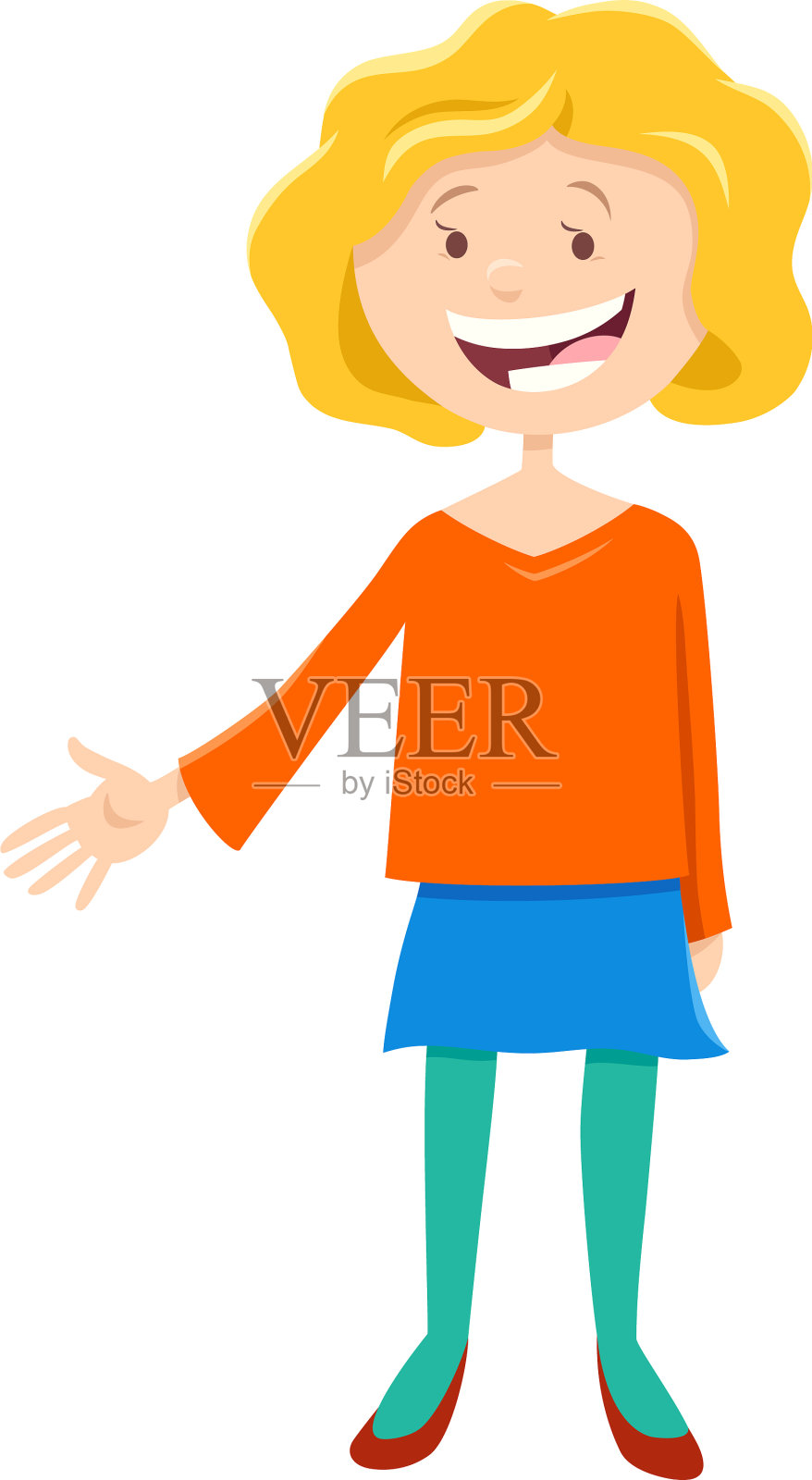 漂亮的少女角色卡通设计元素图片