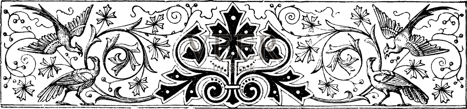 分隔器被装饰成包含数个插画图片素材